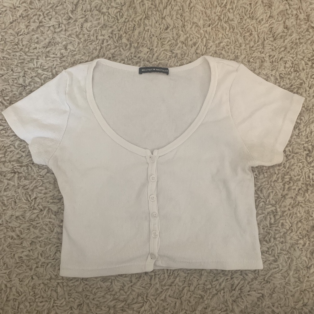 button up crop top from brandy! i accept offers:)
